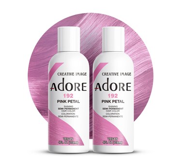 Adore Semi Permanent Hair Color - Vegan and Cruelty-Free Pink Hair Dye - 4 Fl Oz - 192 Pink Petal (Pack of 2)