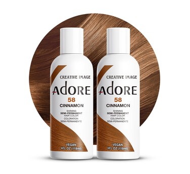 Adore Semi Permanent Hair Color - Vegan and Cruelty-Free Brown Hair Dye - 4 Fl Oz - 058 Cinnamon (Pack of 2)