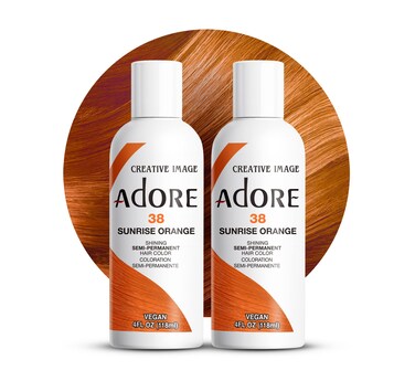 Adore Semi Permanent Hair Color - Vegan and Cruelty-Free Orange Hair Dye - 4 Fl Oz - 038 Sunsine Orange (Pack of 2)