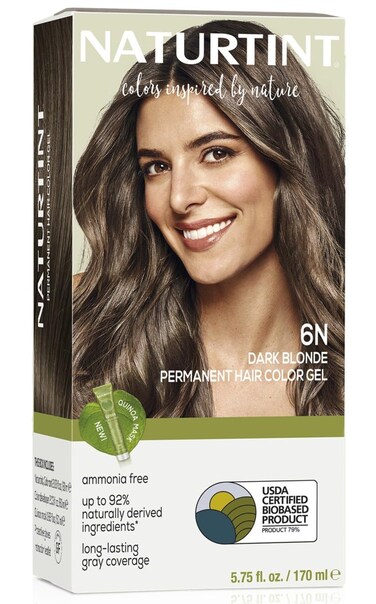 Naturtint 6N Dark Blonde Permanent Hair Color (Pack of 1), Ammonia Free, Vegan, Cruelty Free, up to 100% Gray Coverage, Long Lasting Results (Packaging may vary)