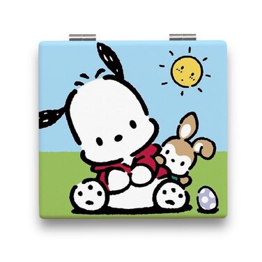 KOZUKI Pochacco Mirror Anime Compact Mirror Kitty Mirror Pink Compact Mirror Pink Magnifier Mirror Carry Out Mirror Make up Mirror (Sunny Pocha)