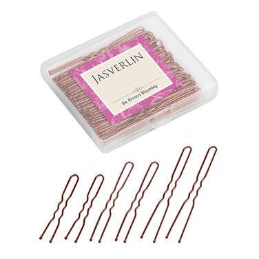 U Shaped Hair Bobby Pins Brown, Bun Bunheads Hairpins Clips for Women Girls Updo Tools Accessories 3 Large Long Mini Size Assortment 150pcs
