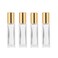 wifreo Perfume Essential Oil Bottles, Square Refillable Thick Glass Roller Bottle, 4 Pack 1/3oz 10ml