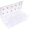 1p Empty Storage Box Case Container Compartment for Nail Art Tips - Clear, Modern, Rectangular, 6.9x3.4x1 Inch
