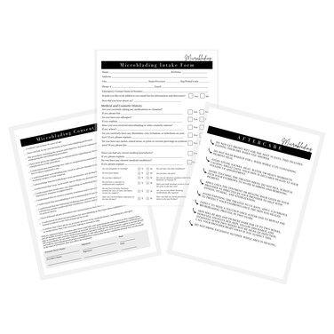 Microblading Intake, Consent, and Aftercare Form   75 Pack   8.5 x 11" A1 Forms   Clients Signature   Consent Forms for Microblading   Clients Signature   Minimalist Design
