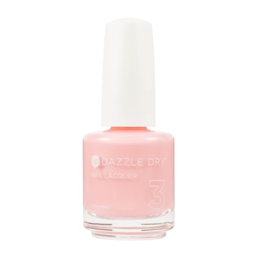 Dazzle Dry Nail Lacquer (Step 3) - Ready. Set. Pose. - A semi-sheer carnation pink. Semi-sheer cream. (0.5 fl oz)