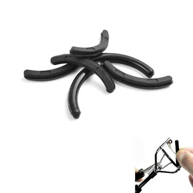 Leline's Eyelash Curler Refill Pads, 6pcs Rubber Replacement Pads for Standard Eyelash Curler (Black)