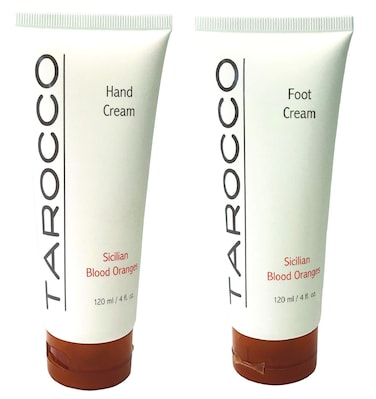 Baronessa Cali Tarocco Sicilian Blood Orange Foot Cream and Hand Cream Set - Refreshing and Moisturizing - 4 Ounce