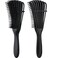 2 Pieces Detangling Brush for Afro America/African Hair Textured 3a to 4c Kinky Wavy/Curly/Coily/Wet/Dry/Oil/Thick/Long Hair, Knots Detangler Easy to Clean (Black)