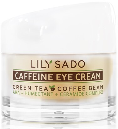 LILY SADO TEA+C&trade; Coffee &amp; Matcha Caffeine EYE CREAM - Anti-aging Vegan Natural Eye Repair Moisturizer Lotion w Arabica Coffee Beans + Green Tea - Prevents Undereye Wrinkles, Puffiness, Dark Circles
