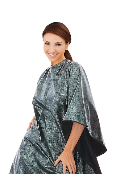 Cricket Encore All Purpose Professional Salon Cape &ndash; Waterproof, Bleach-Proof, Chemical-Resistant Hair Coloring, Cutting, and Styling Cape with Adjustable Neck Closure - Extra-Large Coverage, Jade