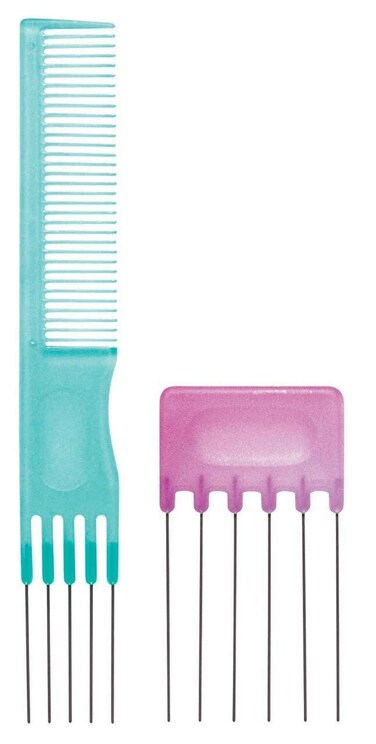 Cricket Ultra Clean Metal Hair Lifting Combs for Volumizing and Styling &ndash; Anti-Snag, No-Slip Pick Combs for Wet and Dry Hair, Includes Free Travel Comb - 2 Count