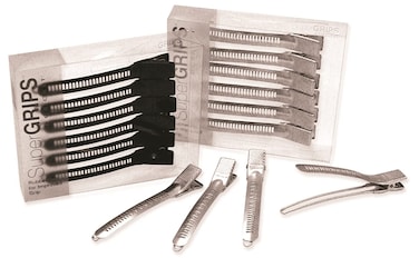 Cricket Super Grips Professional Salon Hair Clips for Styling, Cutting, Sectioning and Coloring, Rubberized Aluminum, 6-Pack, Silver