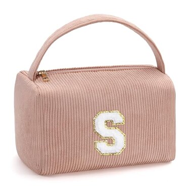 YOOLIFE Birthday Gifts for Women - 21st 20th 30th 40th 50th 60th Birthday Gifts for Women Her Mom Sister Teacher Friend Girls, Birthday Gifts Idea, Cute Initial Makeup Bag Cosmetic Travel Bag Pink S