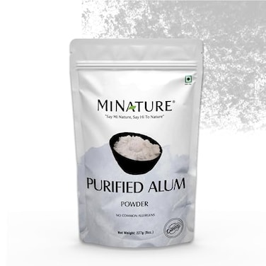 Purified Alum Powder (phitkari) by mi Nature   227g(8 oz) (0.5 lb)   100% Only Alum Powder   Nothing Added