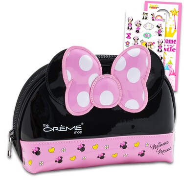Minnie Mouse Cosmetic Bag Set - Bundle with Minnie Mouse Cosmetic Bag for Makeup, Travel Size Toiletries Plus Stickers, More   Minnie Mouse Travel Bag for Girls, Women