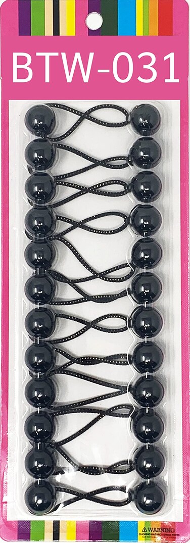 Crispy Collection Twinbead Balls Elastic Hair Ties for Girls' Ponytail Holder Accessories (BTW-31)
