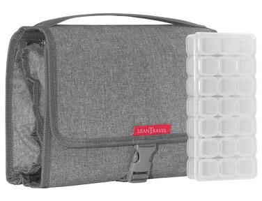 LeanTravel Hanging Toiletry Bag for Travel w/ 5 Pockets &amp; 7 Day Plastic Pill Case Organizer