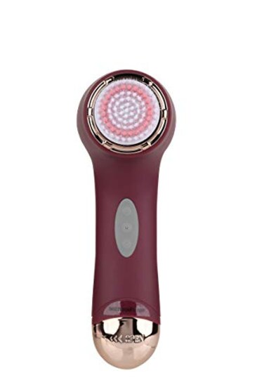 Elle Facial cleansing power brush, remove makeup &amp; dirt, exfoliating, deep clean for flawless skin, waterproof, raspberry, 1 Pound