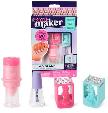 Cool Maker, GO GLAM Nail Kit Refill with Unicorn &amp; Mermaid Designs, Style 80 Nails, Arts and Crafts Kids Toys for Girls Ages 7 and Up