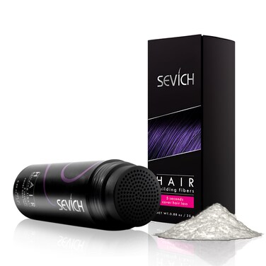 SEVICH Hair Fibers for Thinning Hair, Hair Building Fibers Instantly Thicker &amp; Fuller Look,Hair Powder for Men &amp; Women 25g White