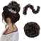 Benehair Messy Bun Hair Piece Juva Bun Hair Scrunchie Fluffy Curly Touseld Updo DIY Wrap Around Ponytail Hairpiece 32inch Wavy Donut Chignons for Women Dark Brown 85g