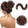 Benehair Messy Bun Hair Piece Juva Bun Hair Scrunchie Fluffy Curly Touseld Updo DIY Wrap Around Ponytail Hairpiece 32inch Wavy Donut Chignons for Women Medium Brown 85g