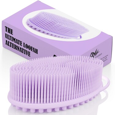 Avilana Silicone Body Scrubber &ndash; Dual-Sided Exfoliator for Men &amp; Women, Gentle Loofah Alternative, Easy-to-Clean Silicone Shower Scrubber