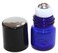 COBALT BLUE 1ml Glass Micro Mini Roll on Roller Bottles with Stainless Steel Roller Balls and Flat Black Caps 144 each.