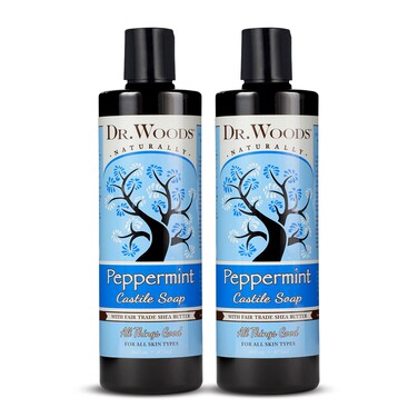 Dr. Woods Pure Castile Peppermint Liquid Soap with Organic Shea Butter, 16 Ounce (Pack of 2)