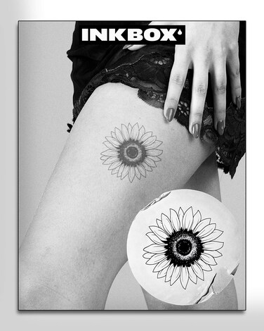 Inkbox Temporary Tattoos, Semi-Permanent Tattoo, One Premium Easy Long Lasting, Water-Resistant Temp Tattoo with For Now Ink - Lasts 1-2 Weeks, Flower Tattoo, 4 x 4 in, Sun Seeker