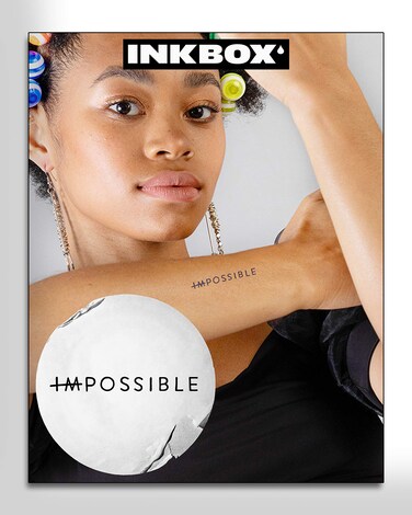 Inkbox Temporary Tattoos, Semi-Permanent Tattoo, One Premium Easy Long Lasting, Water-Resistant Temp Tattoo with For Now Ink - Lasts 1-2 Weeks, Script Tattoo, 3 x 3 in, Maxime