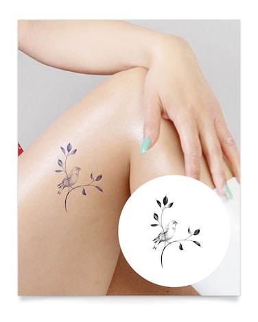 Inkbox Temporary Tattoos, Semi-Permanent Tattoo, One Premium Easy Long Lasting, Water-Resistant Temp Tattoo with For Now Ink - Lasts 1-2 Weeks, Casual Cardinal, 4 x 4 in