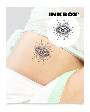 Inkbox Temporary Tattoos, Semi-Permanent Tattoo, One Premium Easy Long Lasting, Water-Resistant Temp Tattoo with For Now Ink - Lasts 1-2 Weeks, Sees All, 4 x 4 in