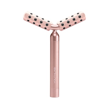 YouthLab Revolution Roller - Germanium Stone Uplifting Face/Body Beauty Massage Tool/Roller/Wand for Skin Tightening/Firming, De-Puffing, Anti-Aging (Rose Gold)