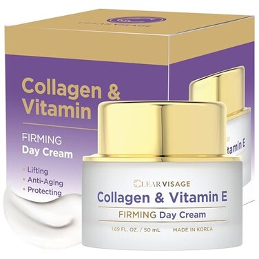 Collagen &amp; Vitamin E Day Cream - Hydrating Anti-Aging, Improves Elasticity &amp; Fine Lines - Dermatologist Tested, Cruelty-Free Korean Skin Care for All Skin Types - 1.69 fl. oz