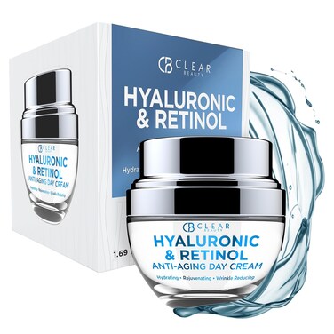 Hyaluronic Acid &amp; Retinol Daily Face Moisturizer - Dermatologist Tested, Reduces Wrinkles, Fine Lines &amp; Hyperpigmentation, Clean Beauty, Cruelty-Free Korean Skin Care, All Skin Types