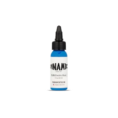 Dynamic Color Co- Electric Blue Tattoo Ink, Made in USA, Since 1990, Sterilized, 1oz Bottle
