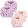 4 Pcs Wrist Towels for Washing Face-Dorbetar, Microfiber Wrist Bands for Washing Face, Spa Wristbands for Washing Face, Fluffy Towel Bands, Arm Bands for Washing Face for Woman Children（Purple,Pink）