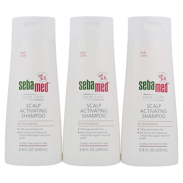 SEBAMED Anti Hair Loss Scalp Activating Shampoo for Thinning Hair Supports Natural Hair Growth Helps Fight Hair Loss Dermatologist Recommended (200 Milliliters) Pack of 3
