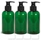 EZProUSA Empty Plastic Pump Bottles Shampoo Conditioner Lotion with Waterproof Labels, Essential Oils Refillable BPA-Free Leak-Proof, 16oz Green, Pack of 3