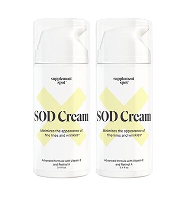 Superoxide Dismutase SOD Anti Aging Cream, Anti Aging Face Cream to Repair Fine Lines &amp; Wrinkles for Smoother, Firmer &amp; Younger Looking Skin, Superoxide Dismutase Face Moisturizer (3.4 oz 2 Pack)