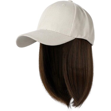 YEKEYI Baseball Cap Wig with Hair Extensions Synthetic Wig Hat for Women Adjustable Baseball Hat