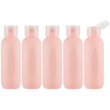 3.4 oz Travel Bottles for Toiletries, Empty Plastic Shampoo Bottle (5PCS) Small Size Container Tsa Approved (100ml, Pink)