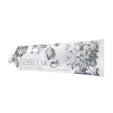 Lollia Elegance Handcreme, 4 oz. &ndash; White Amber &amp; Mirabelle &ndash; Scented Hand Cream for Women, Moisturizing Hand Lotion for Dry Hands, Shea Butter &amp; Cocoa Butter, Quick Absorbing Lotion