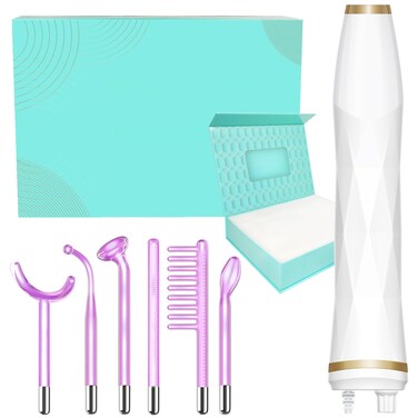 High Frequency Facial Wand - TUMAKOU Portable Violet High Frequency Facial Skin Machine - with 6 Glass Tubes