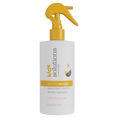 GREAT CLIPS Solutions Kid's Afraid Knot Detangler, 8oz   Light Detangling Spray for Children   Protects &amp; Moisturizes Hair   Recommended for Ages 4-10