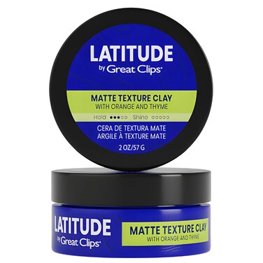GREAT CLIPS LATITUDE Matte Texture Clay   Hair Gel for Men   Medium Hold + No Shine   2oz