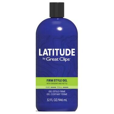 GREAT CLIPS LATITUDE Firm Style Gel   Hair Gel for Men   High Hold + High Shine   32oz