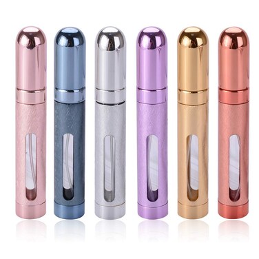 Tvoip 12ML 6 Colors Portable Mini Travel Perfume Bottle Atomizer Refillable Empty Spray Bottle for Women &amp; Men Spray Scent Aftershave